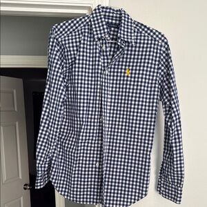Polo by Ralph Lauren Blue and White Casual Button Down Shirt